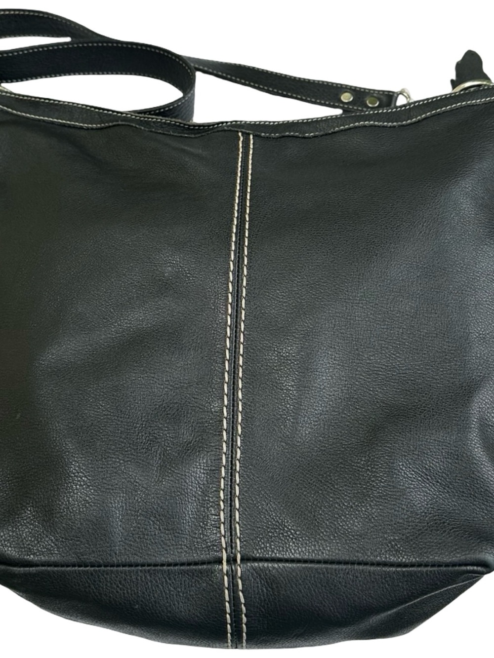 Vintage Roots Black Leather Slouchy Hobo Crossbody Bag - Picture 10 of 16